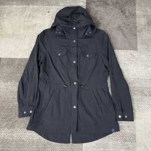 L.L. Bean Womens Boundless Softshell Jacket Black Hooded Utility Parka M 289337